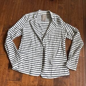 Anthropologie Dolan Blazer Ava Gray Blue Striped Stretch Jacket Size‎ Medium